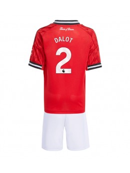 Manchester United Diogo Dalot #2 Replika Hemmakläder Barn 2025-26 Kortärmad (+ byxor)